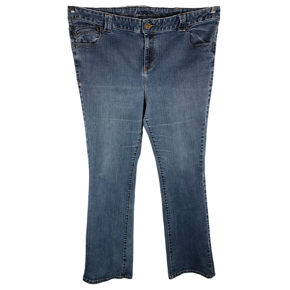 Lane Bryant Plus Size 24 Jeans Boot‎ Cut Flare Pockets Blue Denim Stretch 1385 - Picture 1 of 9